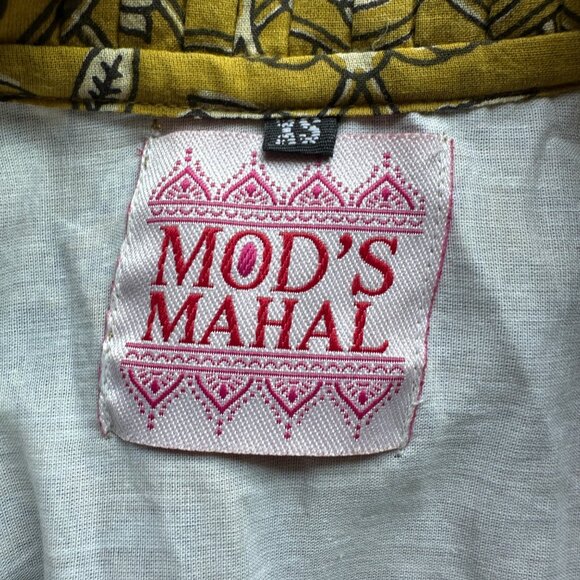 Mod's Mahal Floral Split Neck Midi Dress Womens Size XS Pockets Block Print Boho - Picture 9 of 13